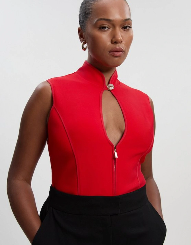 Plus Size Figure Form Bandage Sleeveless Knit Top