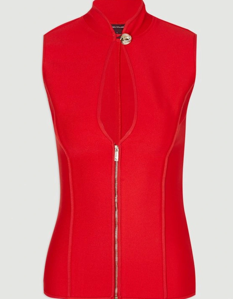 Plus Size Figure Form Bandage Sleeveless Knit Top