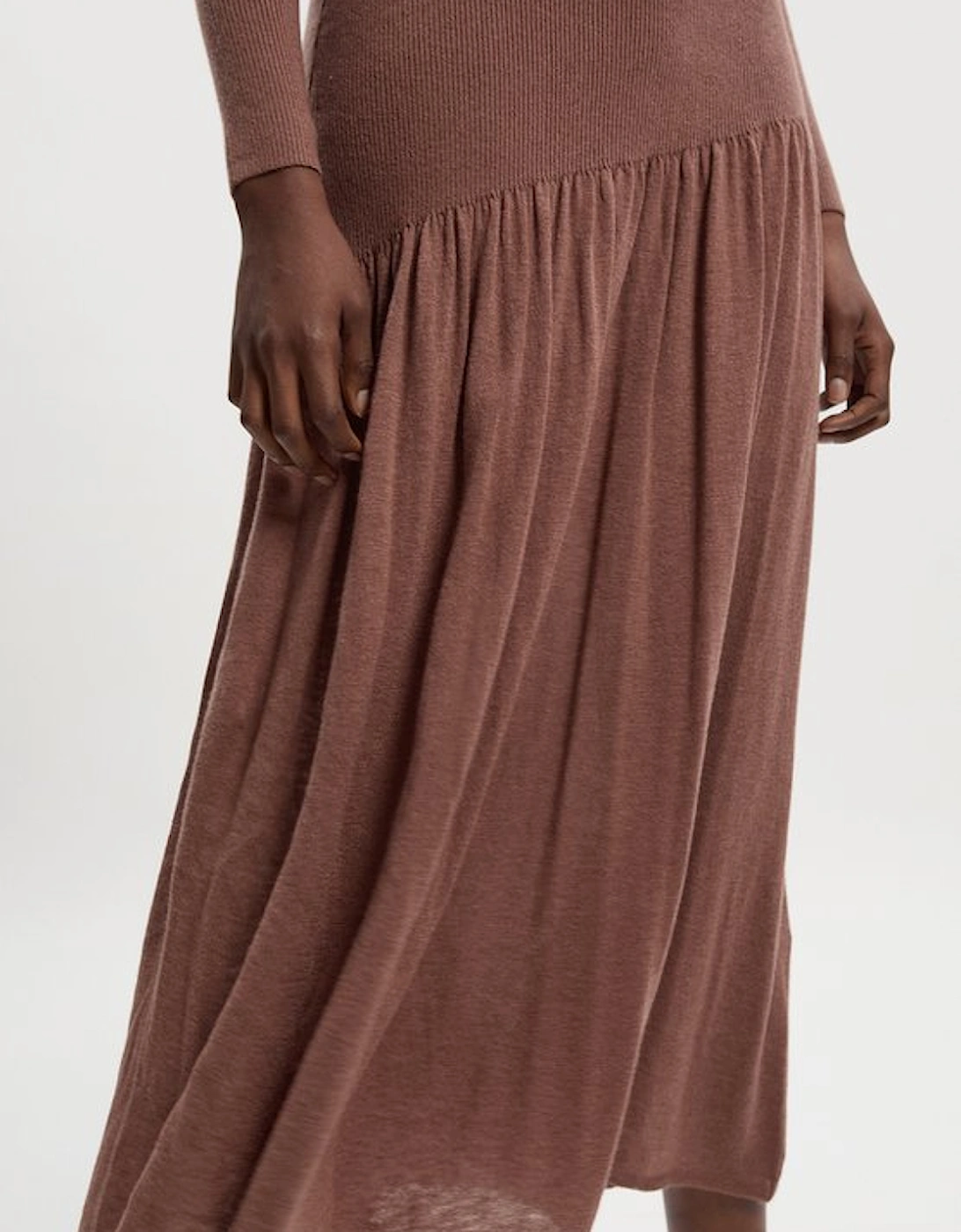 Wool Blend Sheer Knitted Skirt Dress