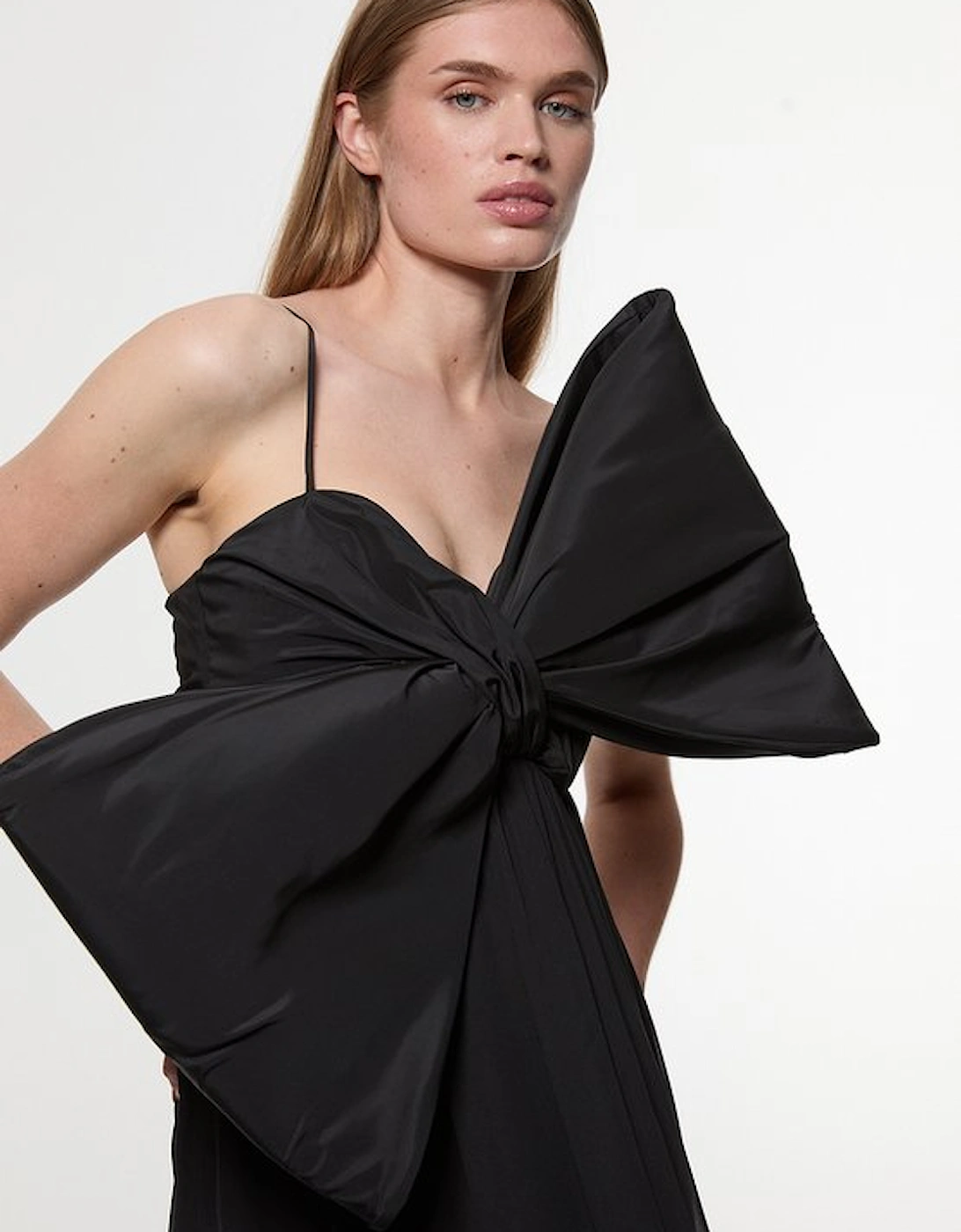 Taffeta Bow Detail Woven Maxi Dress, 5 of 4