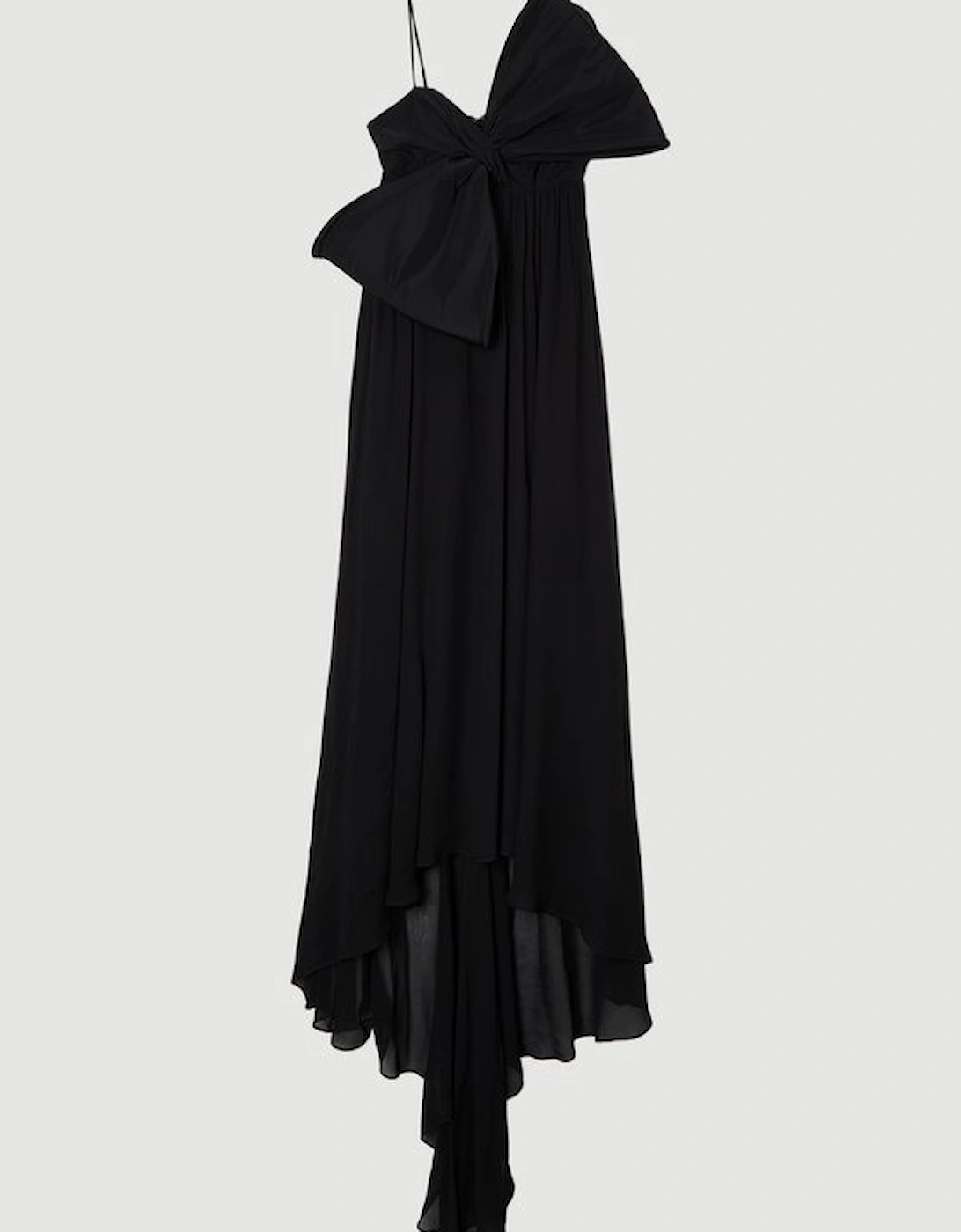 Taffeta Bow Detail Woven Maxi Dress