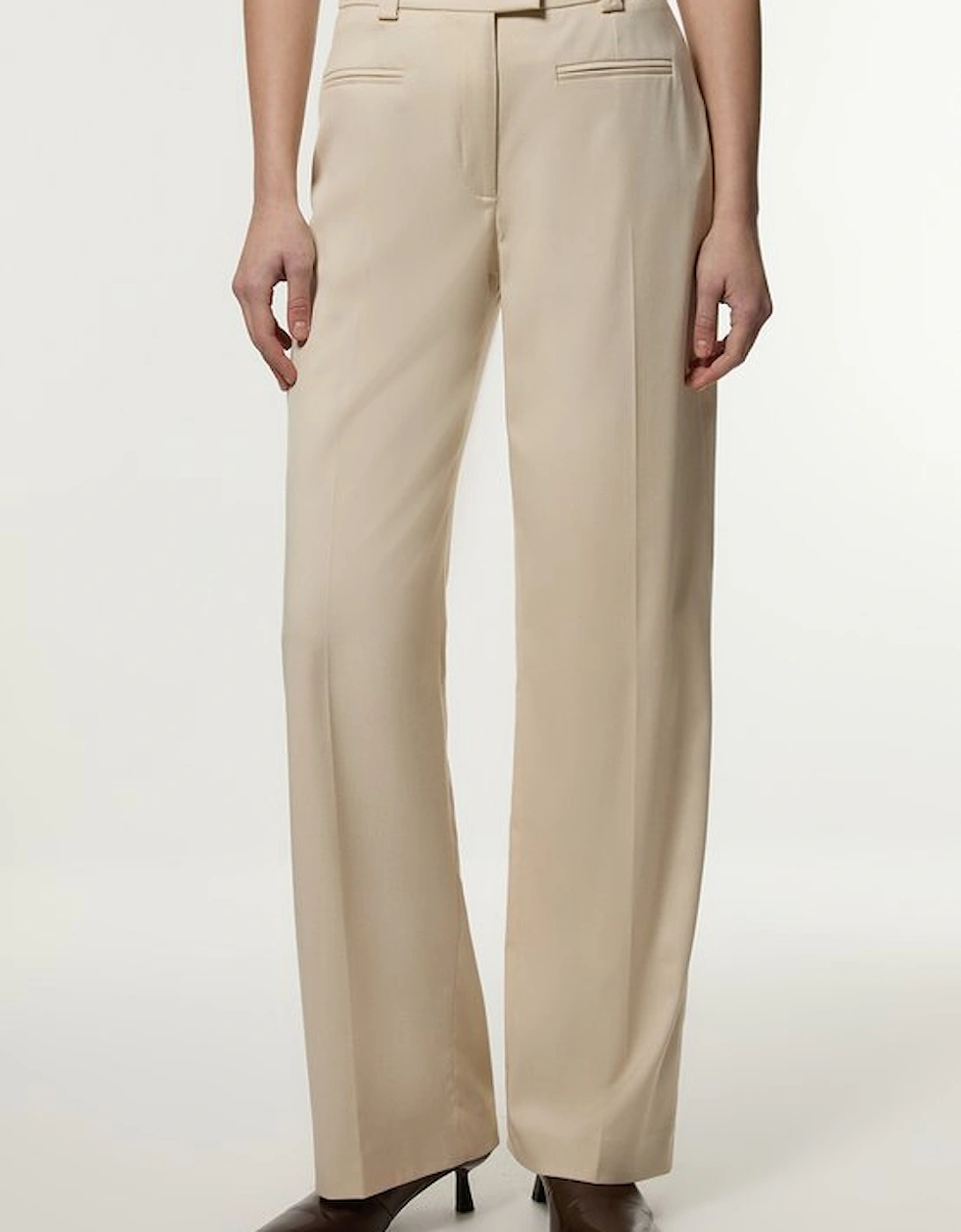 Soft Structured Tailored Wide Leg Trousers