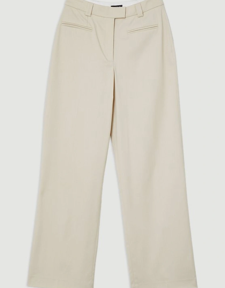 Soft Structured Tailored Wide Leg Trousers