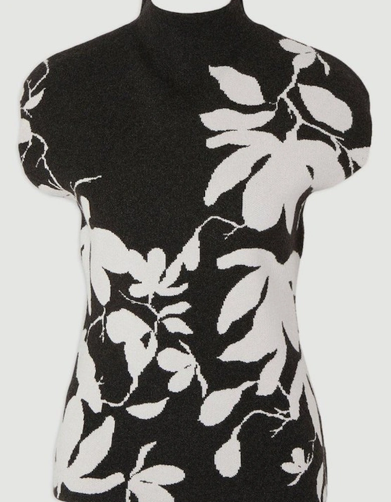 Jacquard Floral Knitted Top