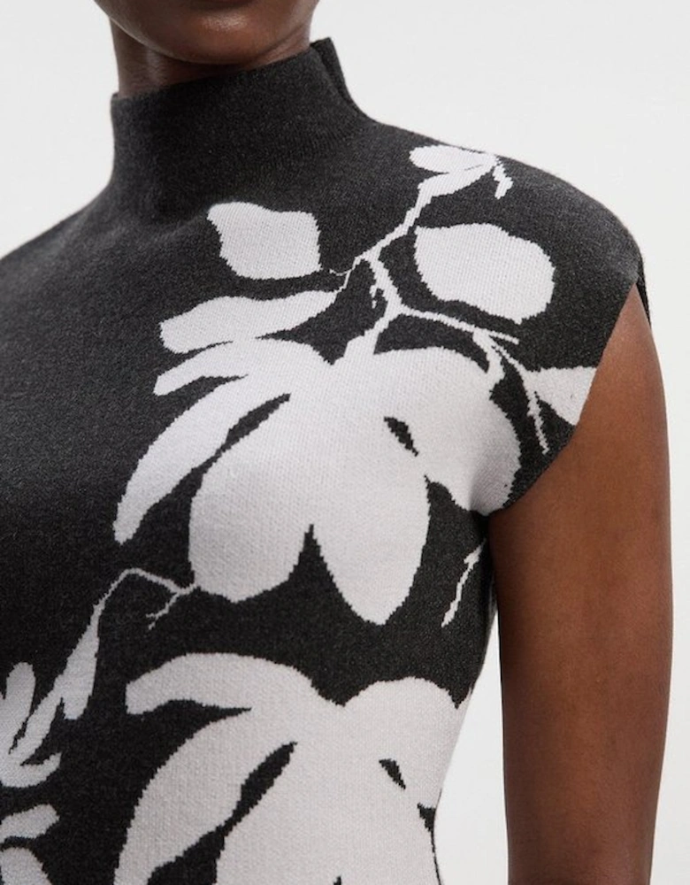 Jacquard Floral Knitted Top