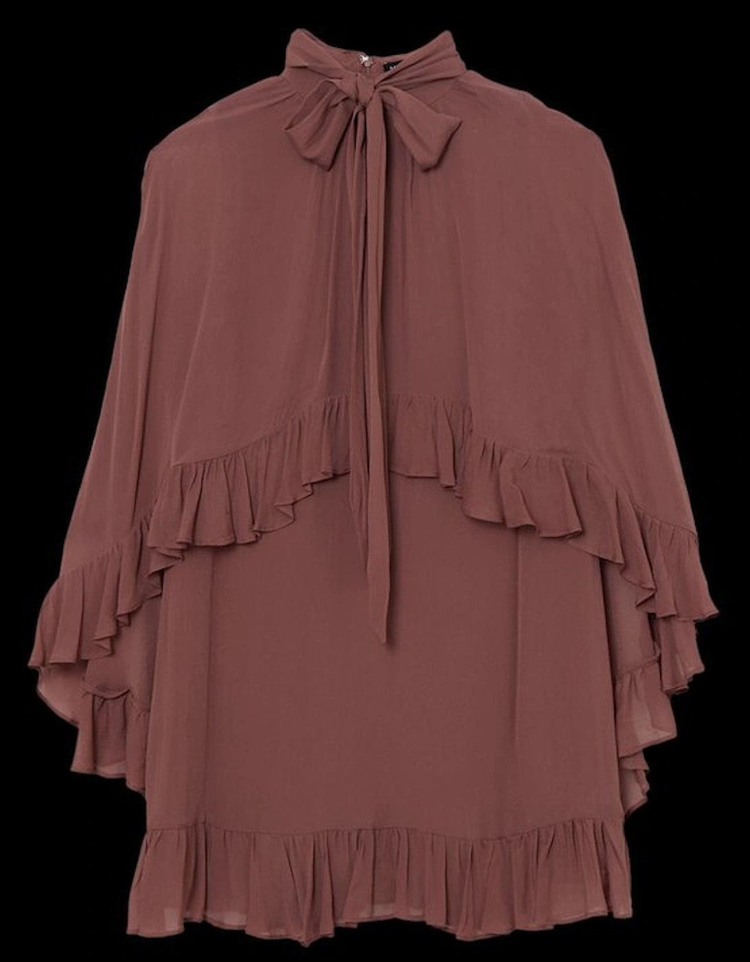 Tall Viscose Georgette Cape Woven Mini Dress