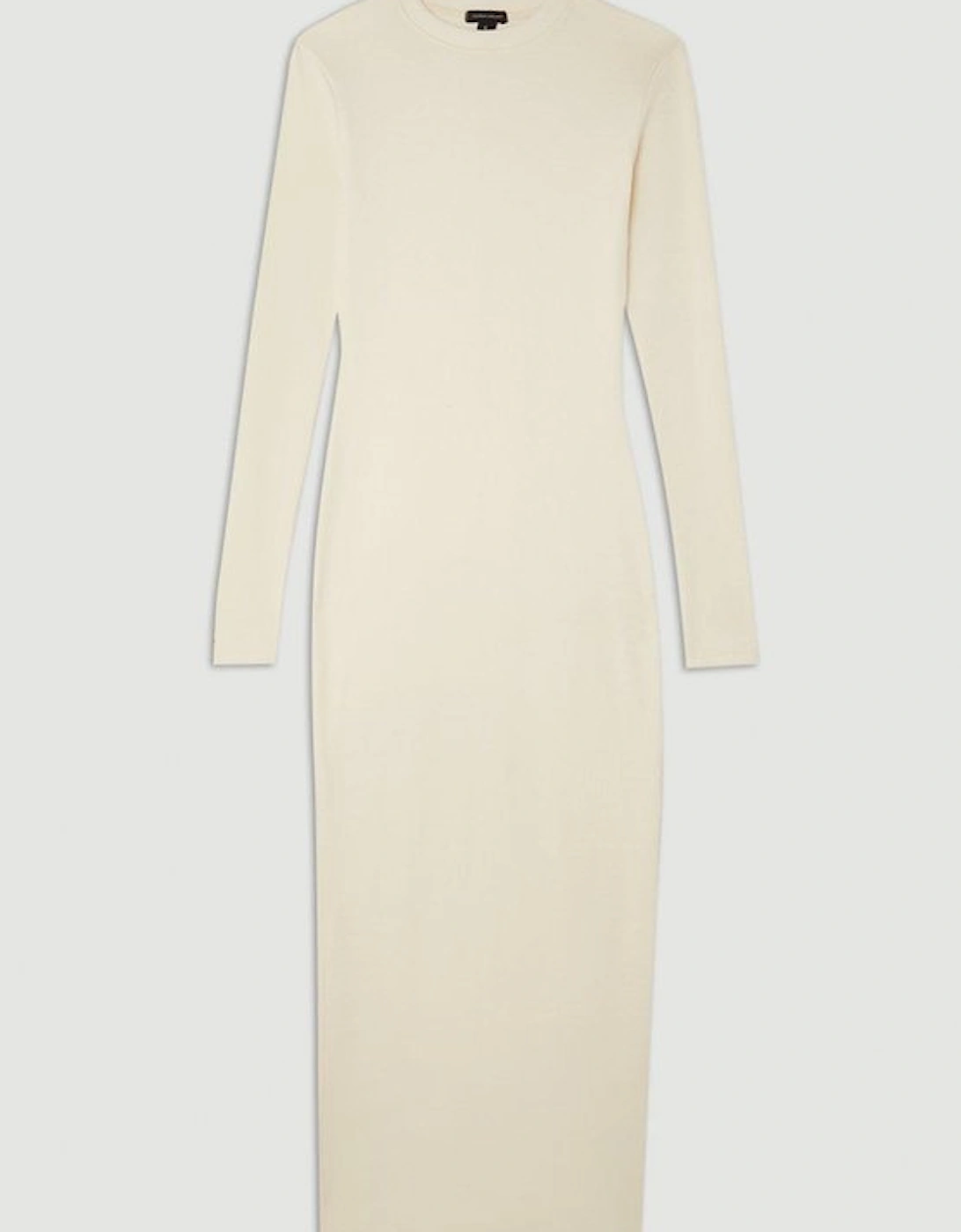 Compact Jersey Ribbed Midi Dress