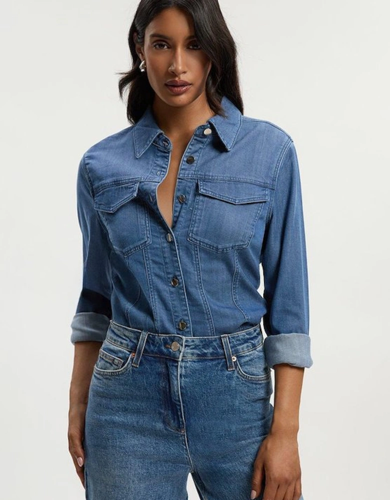 Chambray Stretch Denim Shirt