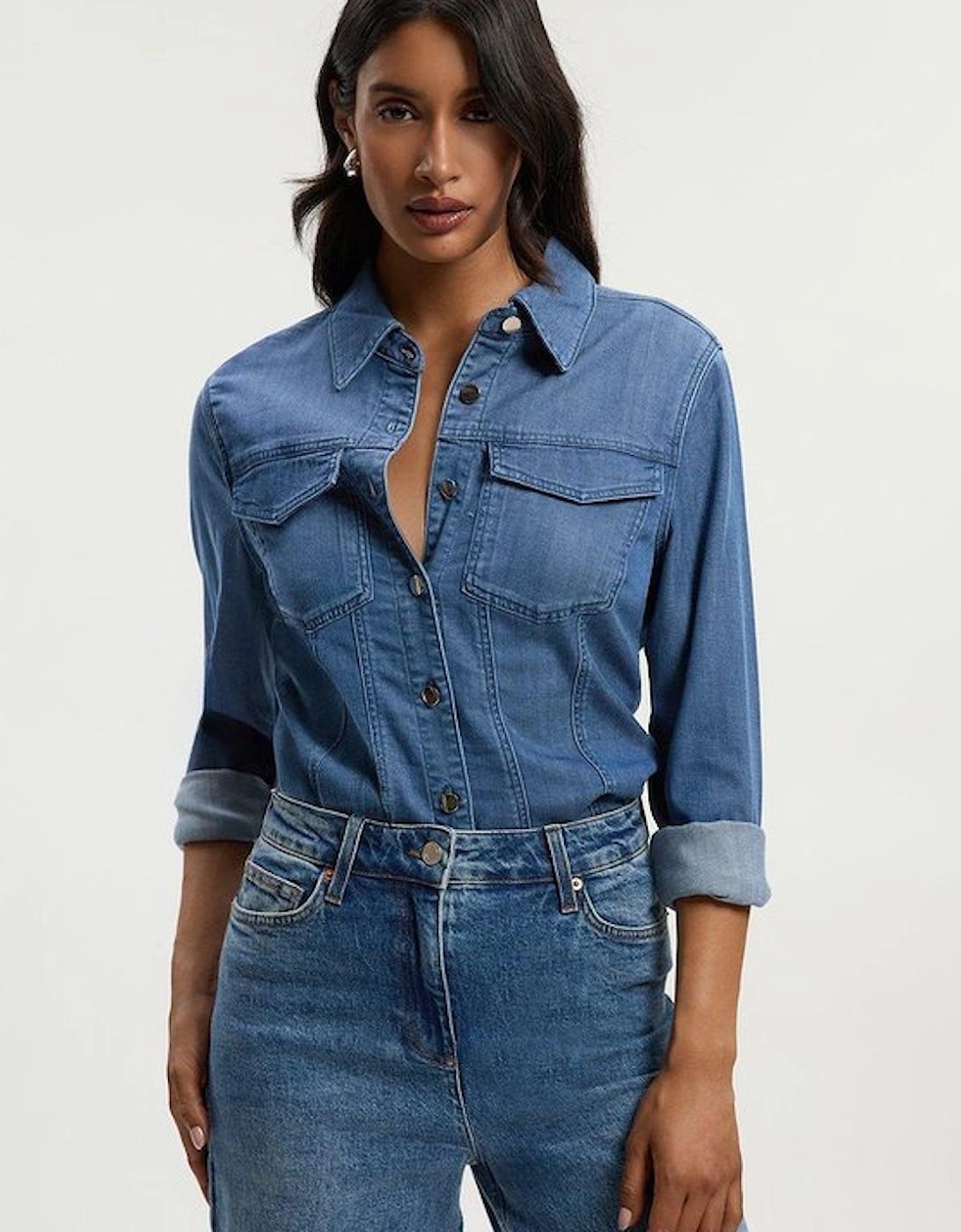 Chambray Stretch Denim Shirt