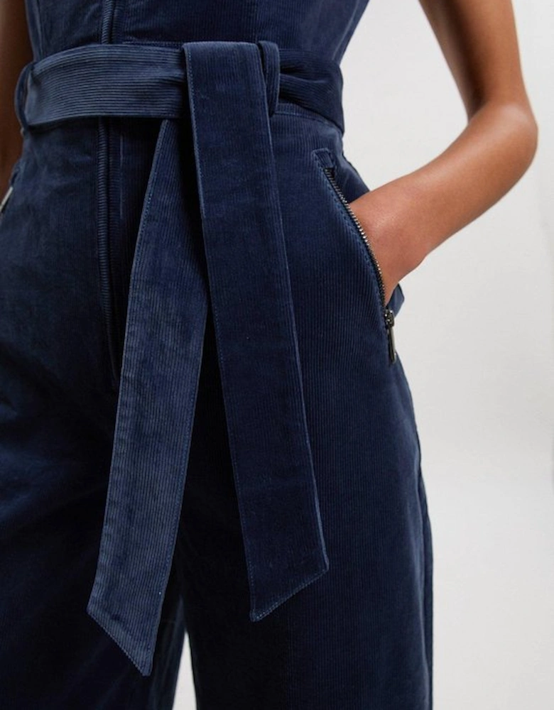 Stretch Cord Wide Leg Jumpsuit