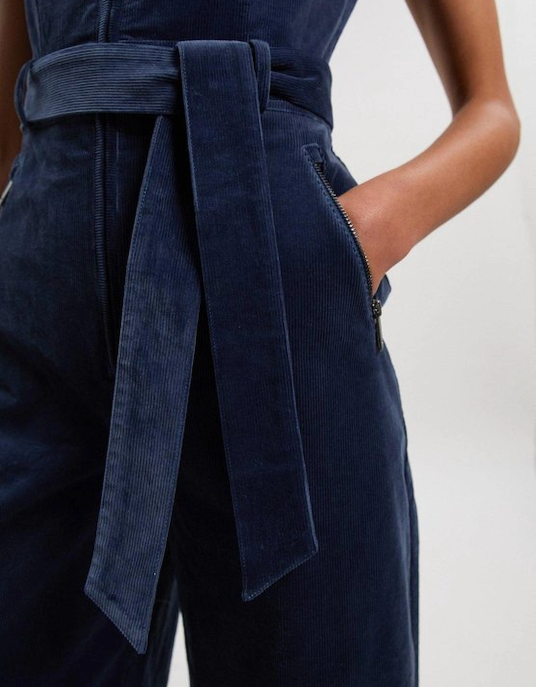 Stretch Cord Wide Leg Jumpsuit