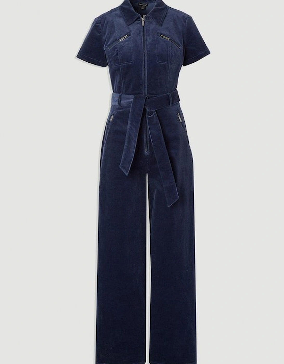 Stretch Cord Wide Leg Jumpsuit