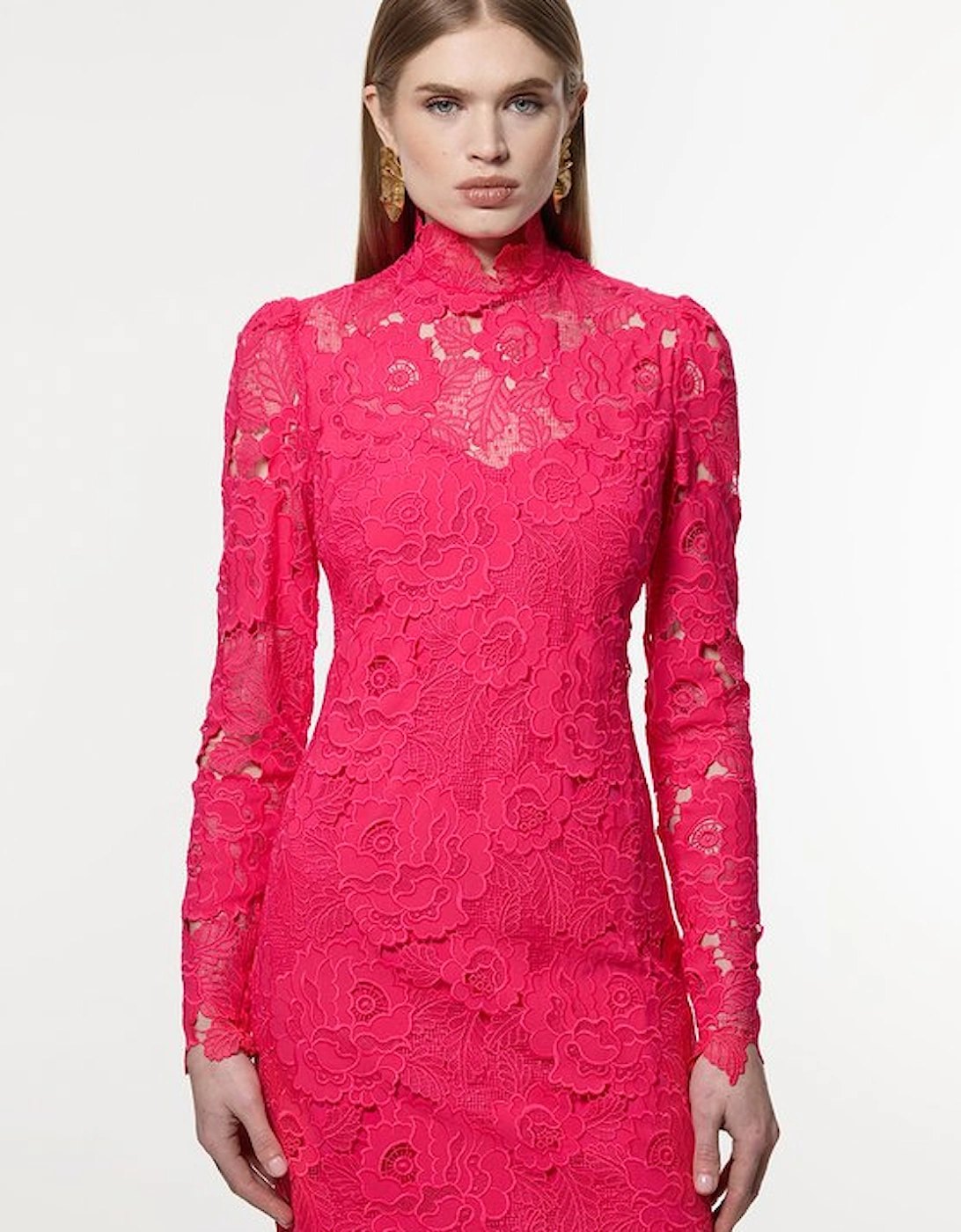 Tall Guipure Lace V Neck Woven Mini Dress, 4 of 3