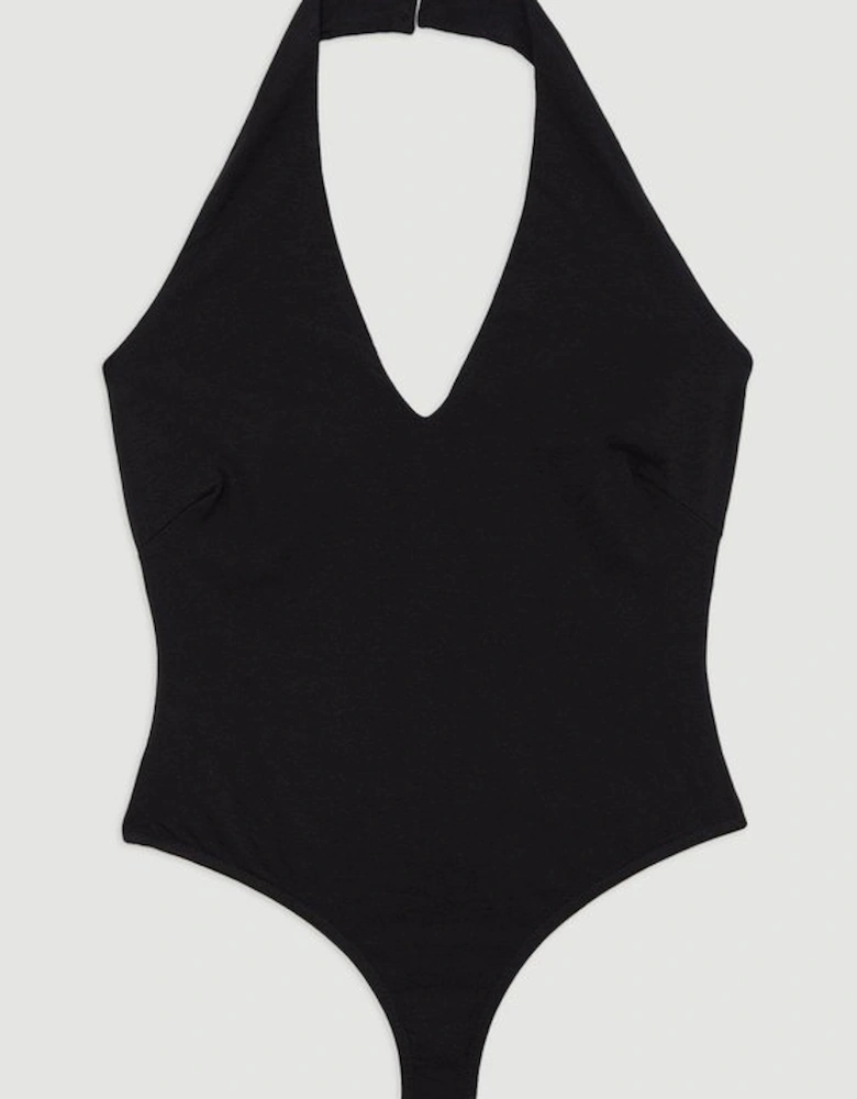 Stretch Cotton Jersey Halter Jersey Bodysuit
