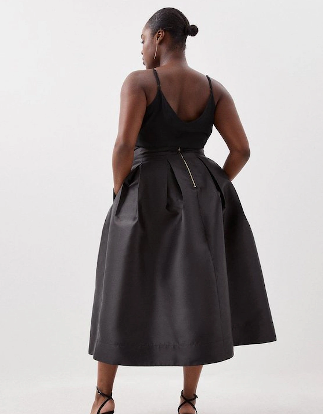 Plus Size Twill Prom Maxi Skirt
