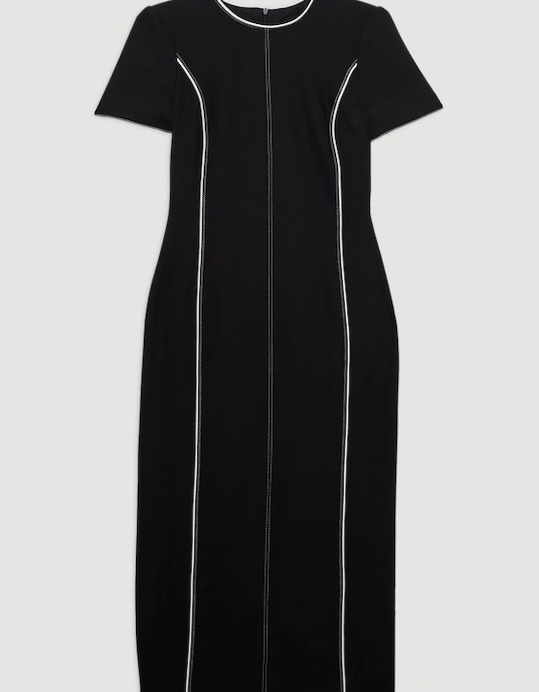 Petite Tailored Twill Lace Mix Zip Front Mini Dress