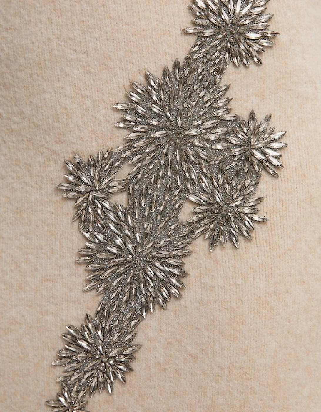 Wool Blend Embellished Cosy Pencil Midi Skirt