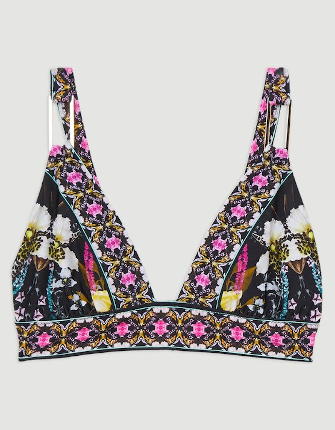 Mirror Print Plunge Bikini Top