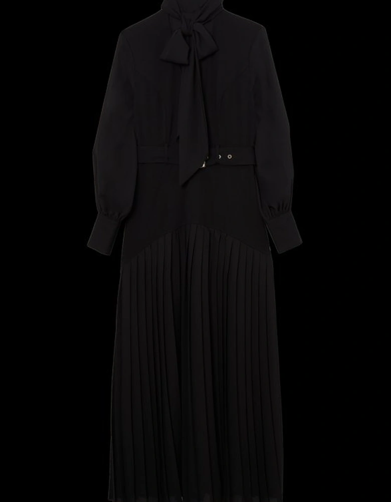 Jersey Ponte Georgette Mix Midi Dress