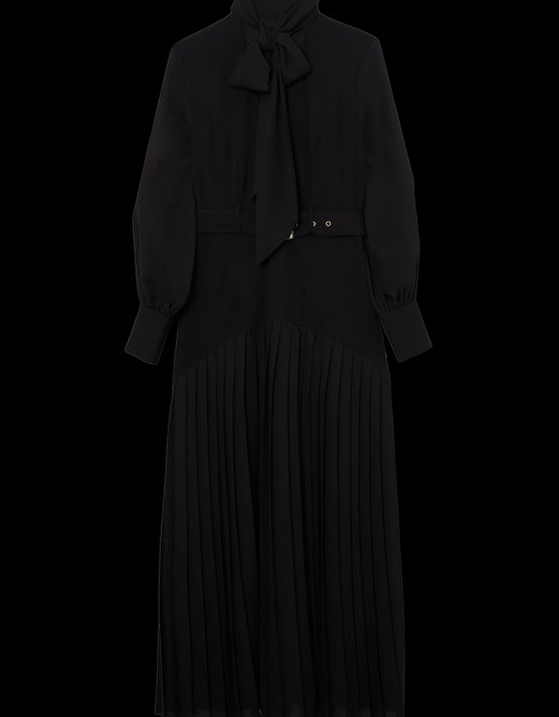 Jersey Ponte Georgette Mix Midi Dress