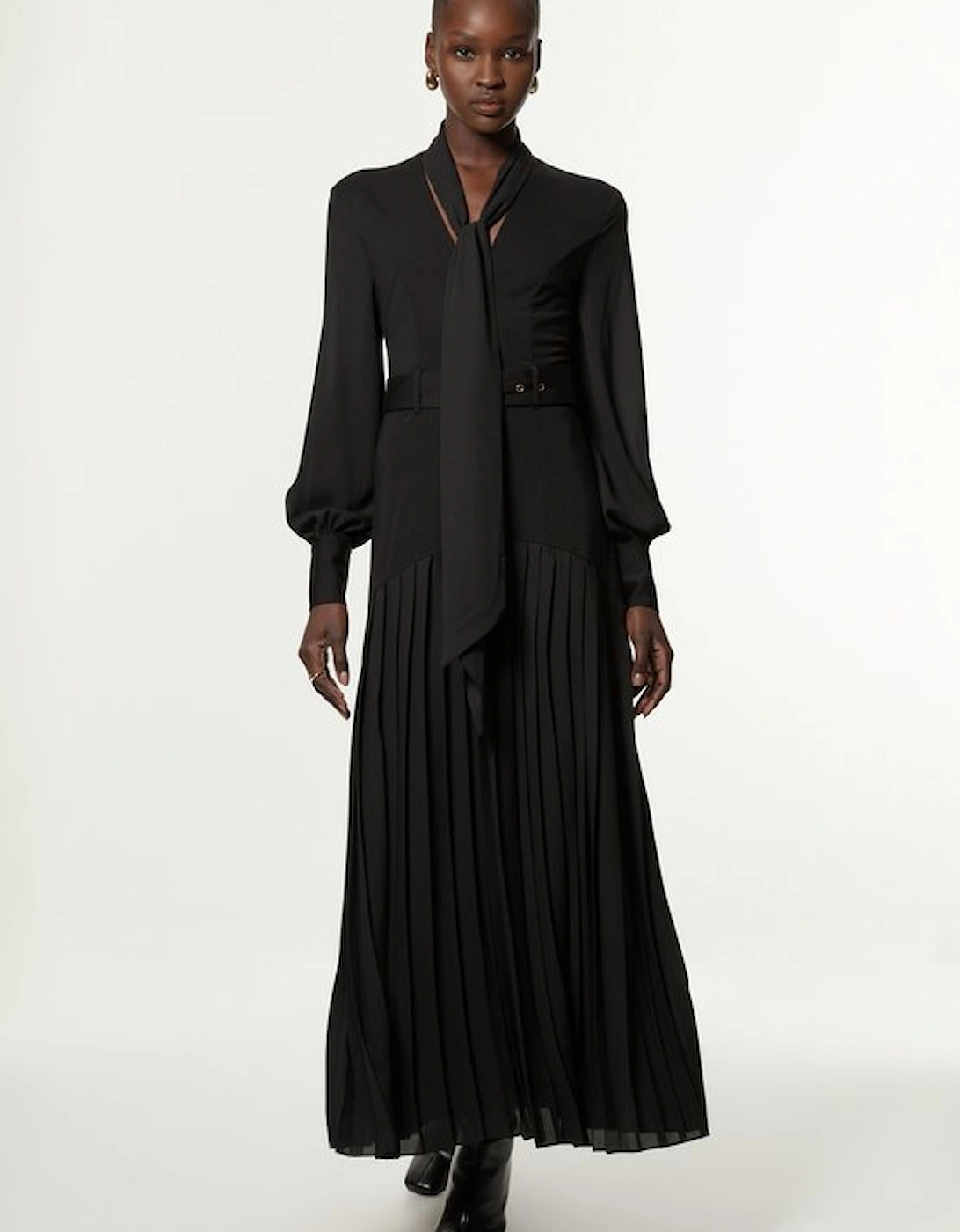 Jersey Ponte Georgette Mix Midi Dress, 2 of 1