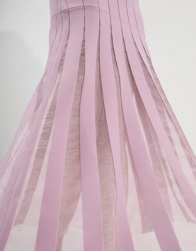 Viscose Blend Filament Full Skirt Knit Short Sleeve Midi Dress