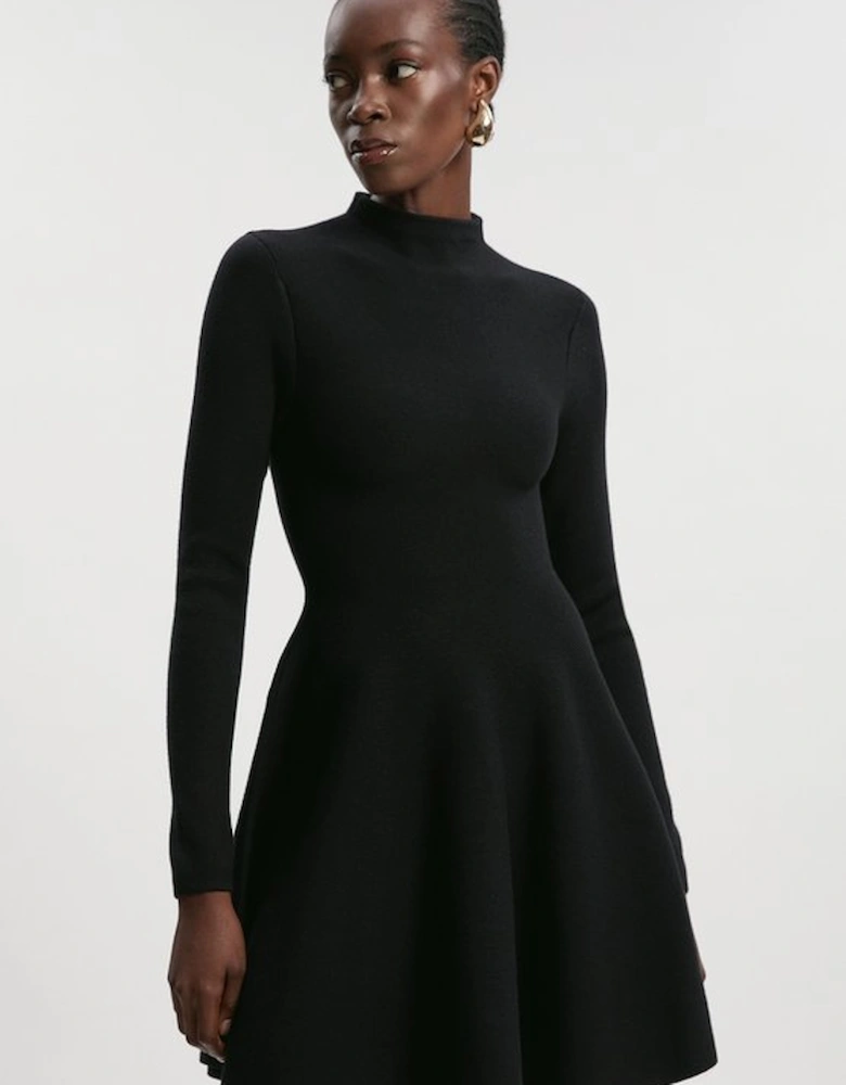 Petite Viscose Blend Full Circle Knit Mini Dress
