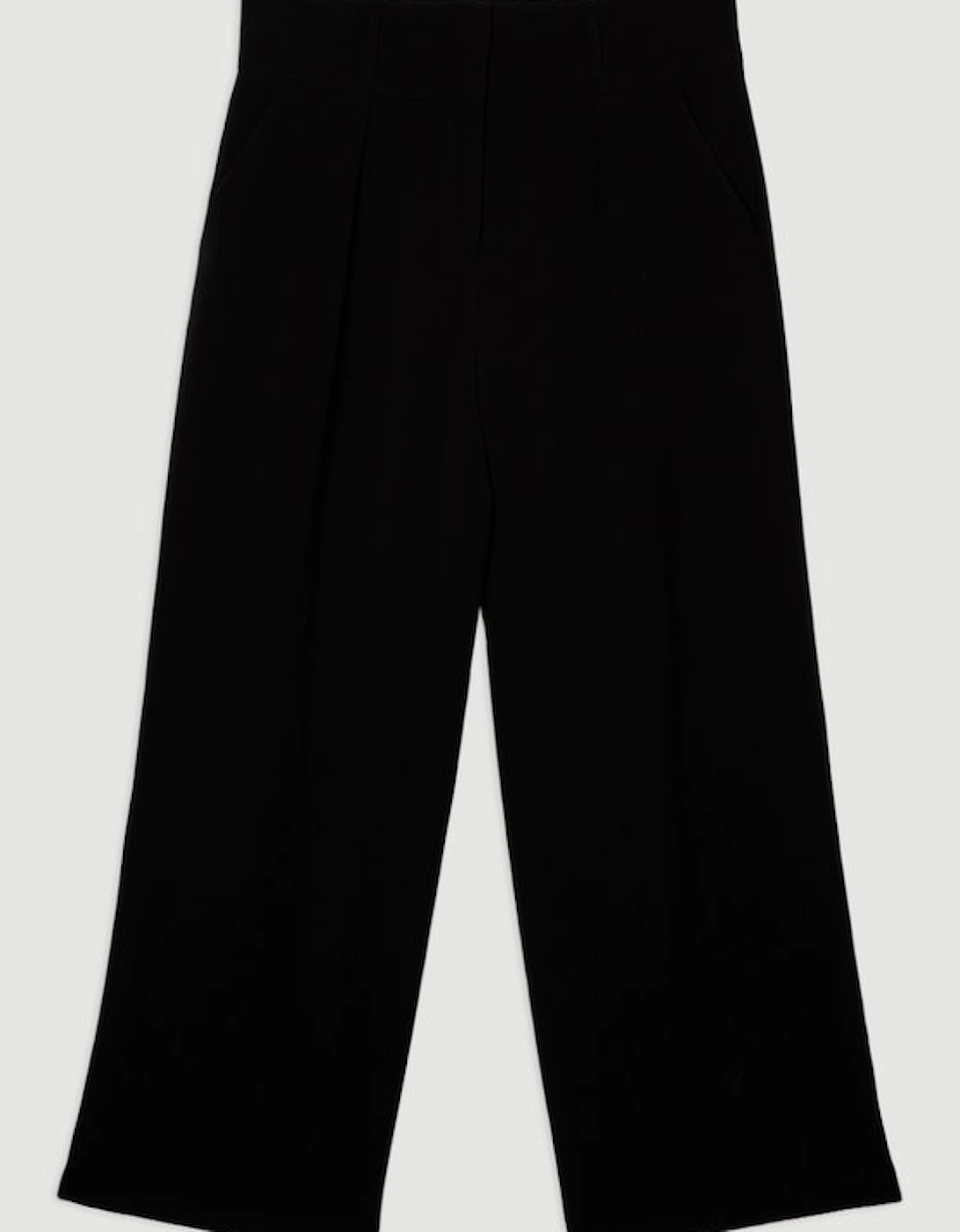 Plus Size Compact Stretch Essential Tailored High Waist Wide Leg Trouser