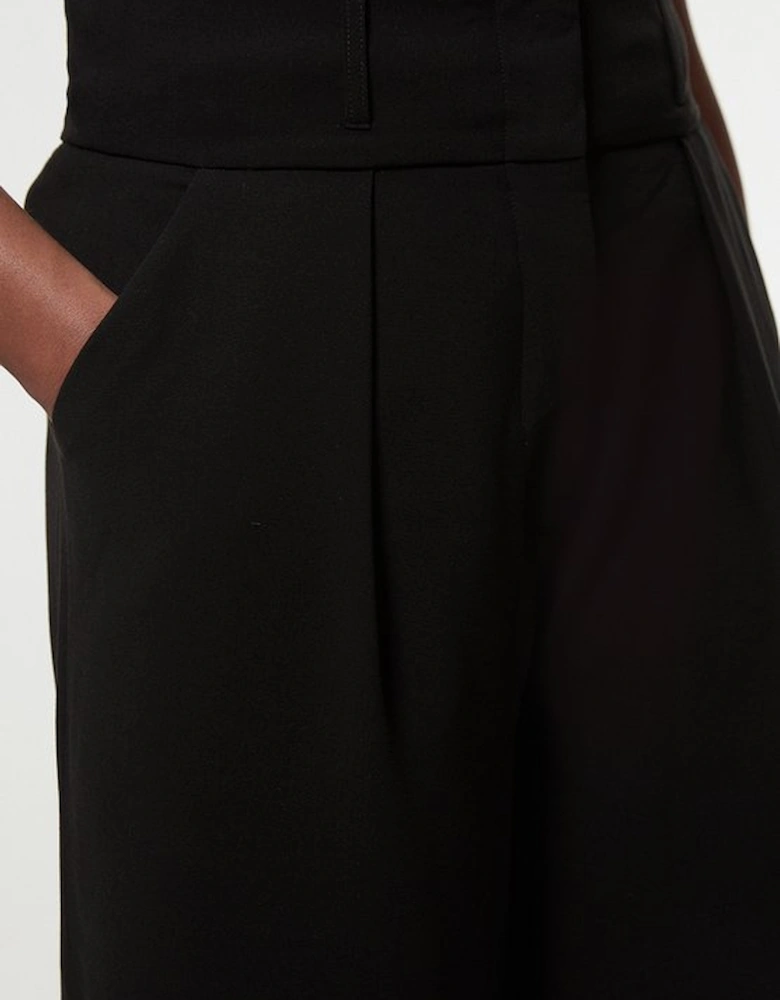 Plus Size Compact Stretch Essential Tailored High Waist Wide Leg Trouser