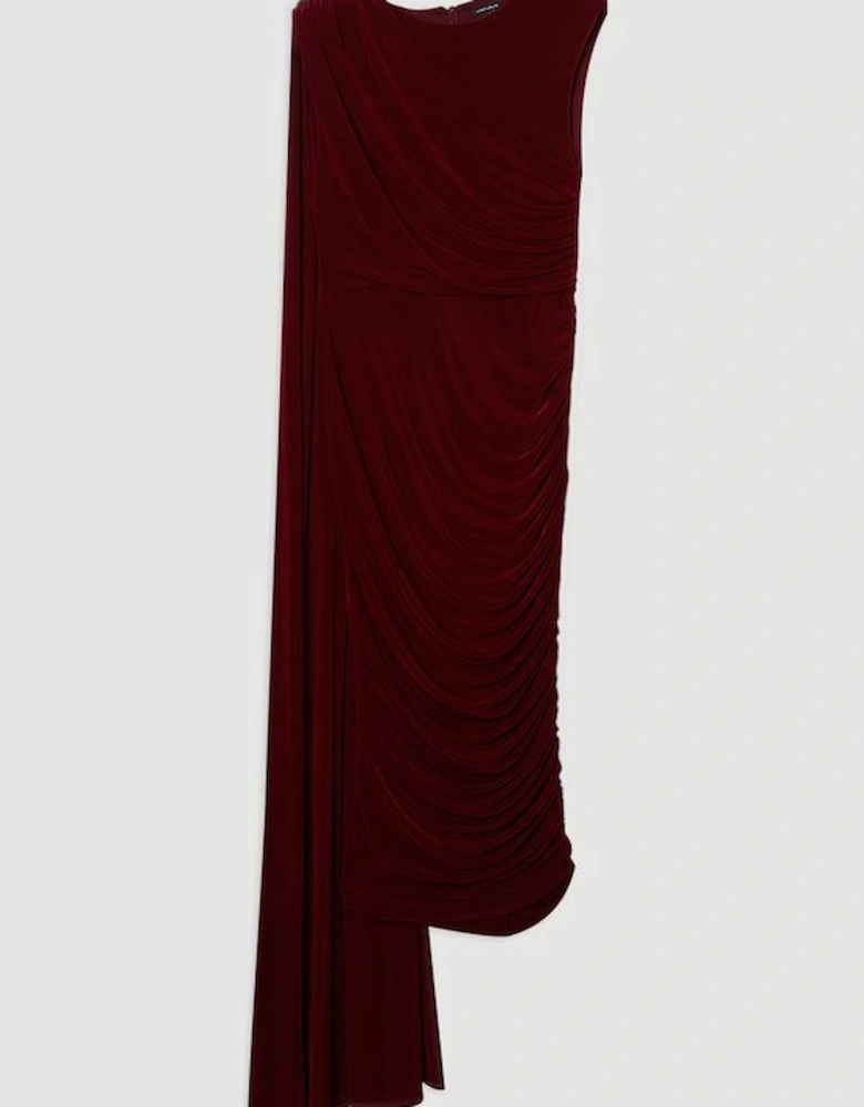 Plus Size Premium Slinky Crepe Scarf Detail Maxi Dress