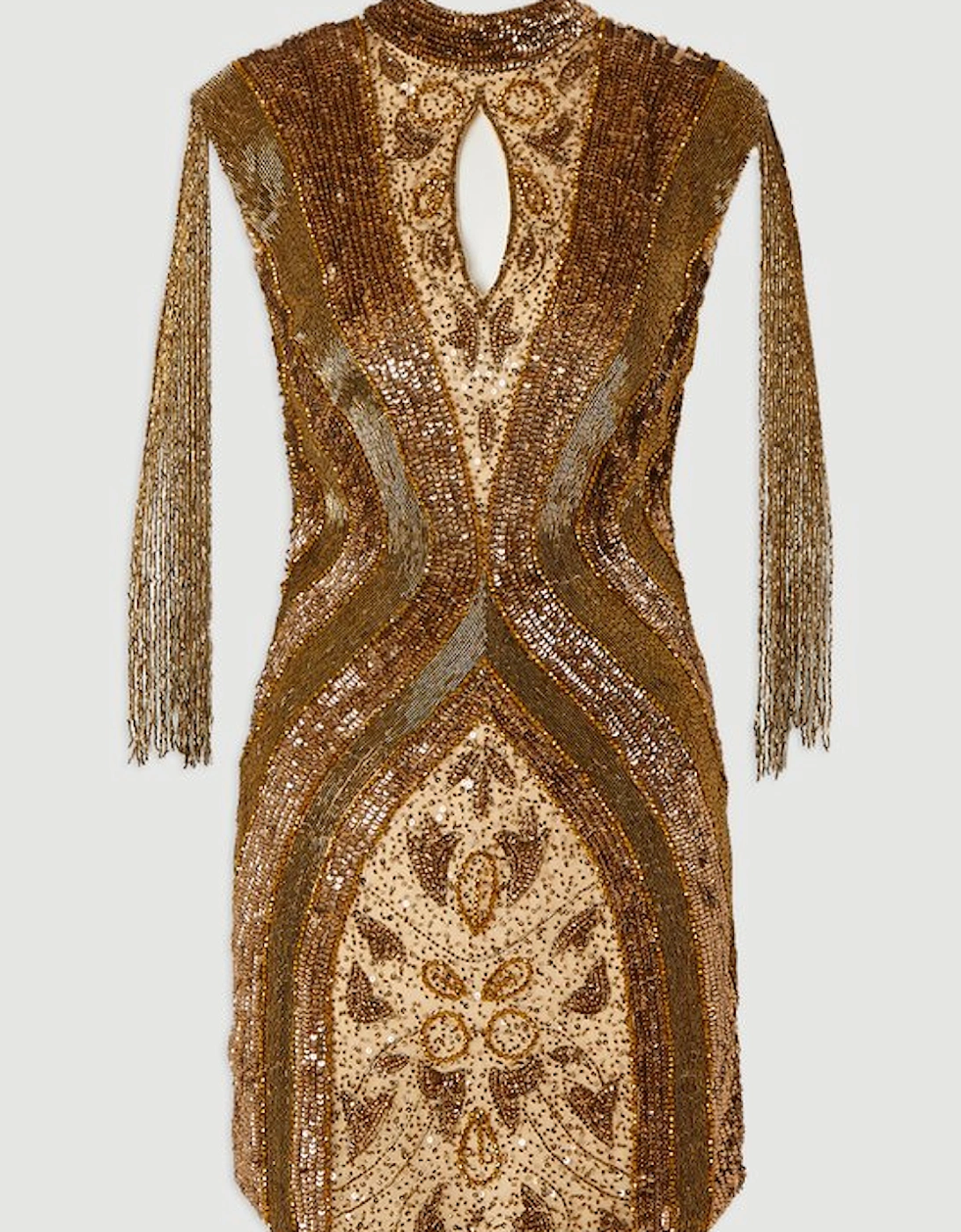 Embellished Beaded Cap Sleeve Woven Mini Dress