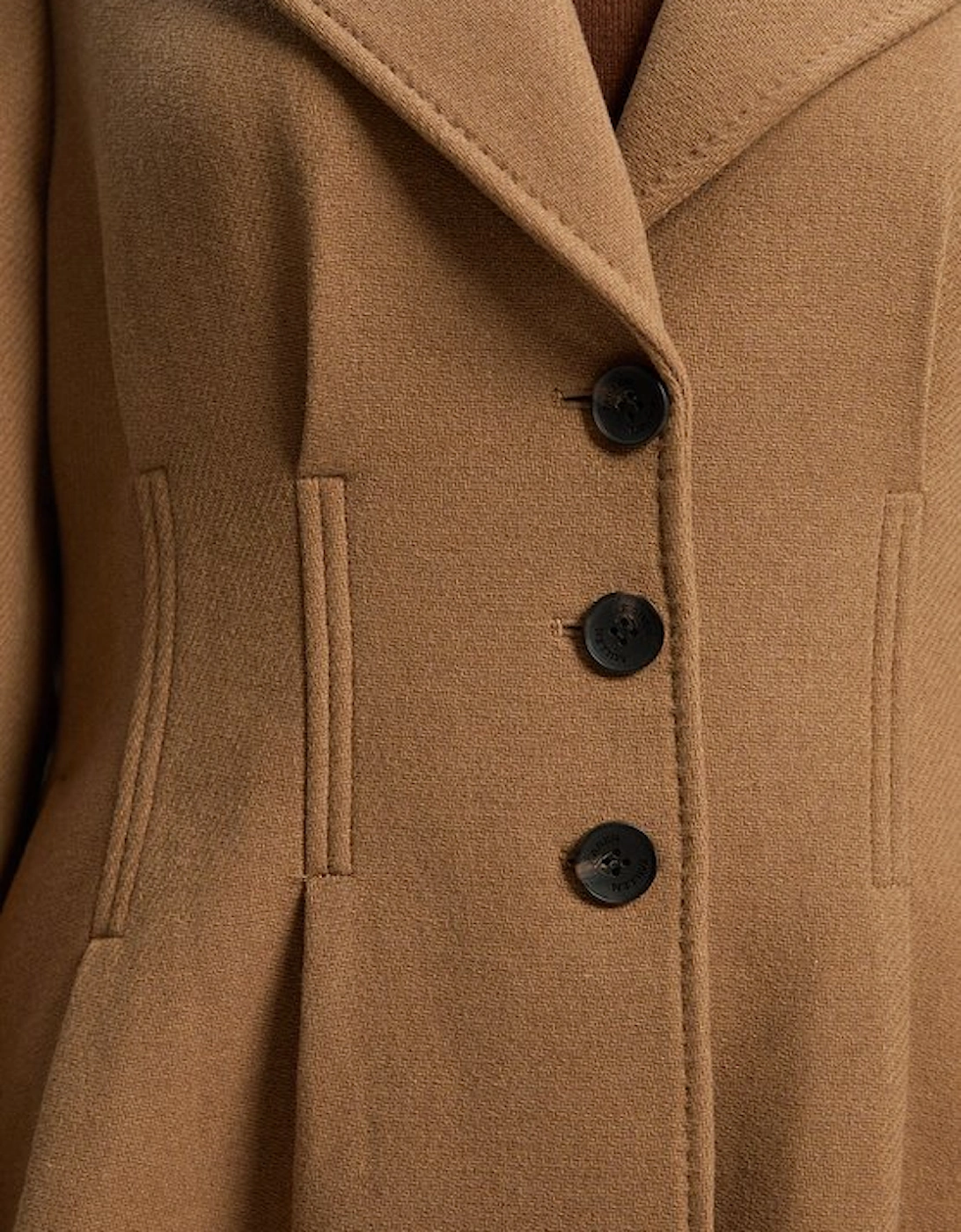 Plus Size Wool Corset Detail Full Skirted Tailored Maxi Coat