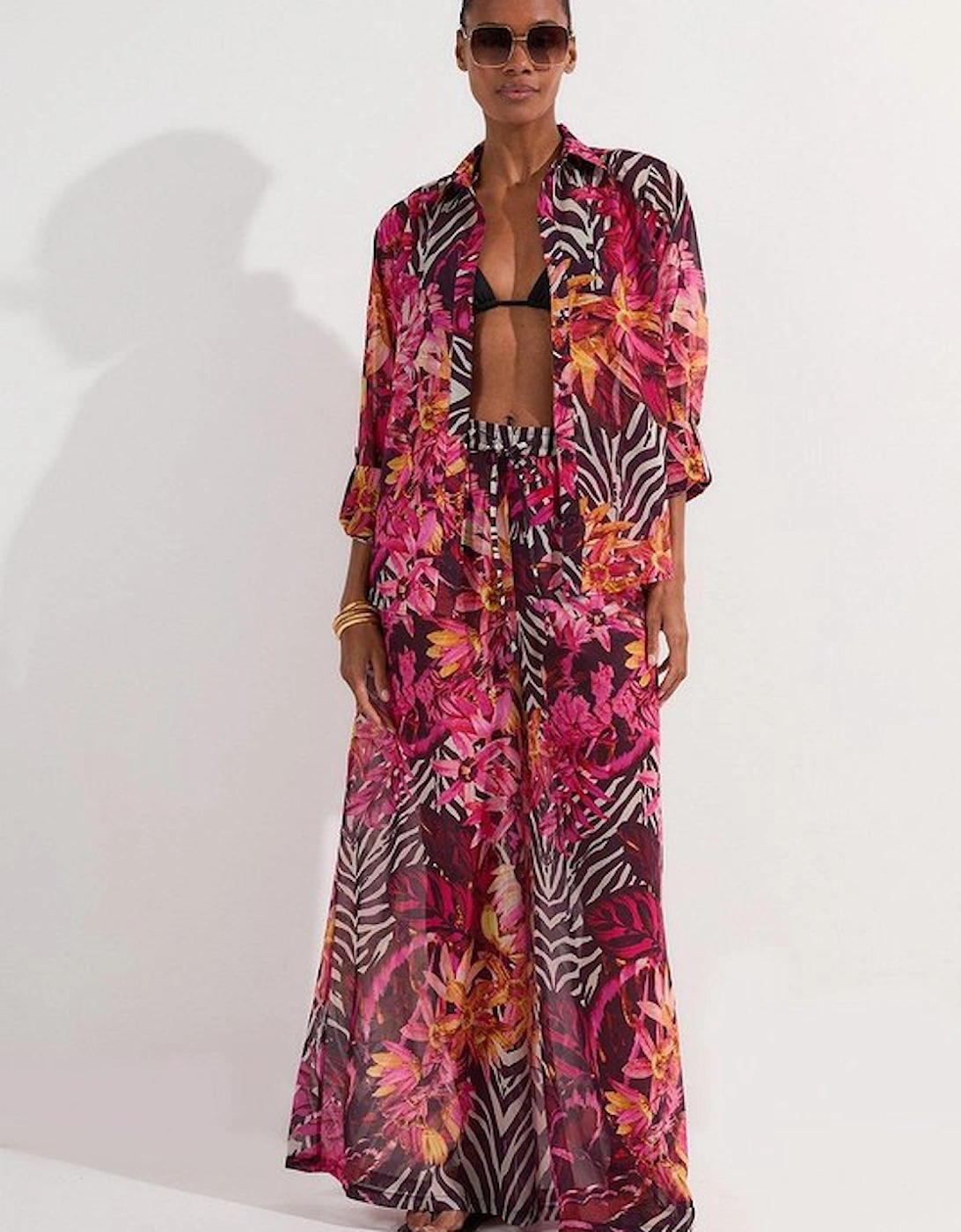 Beach Tropical Georgette Beach Shirt