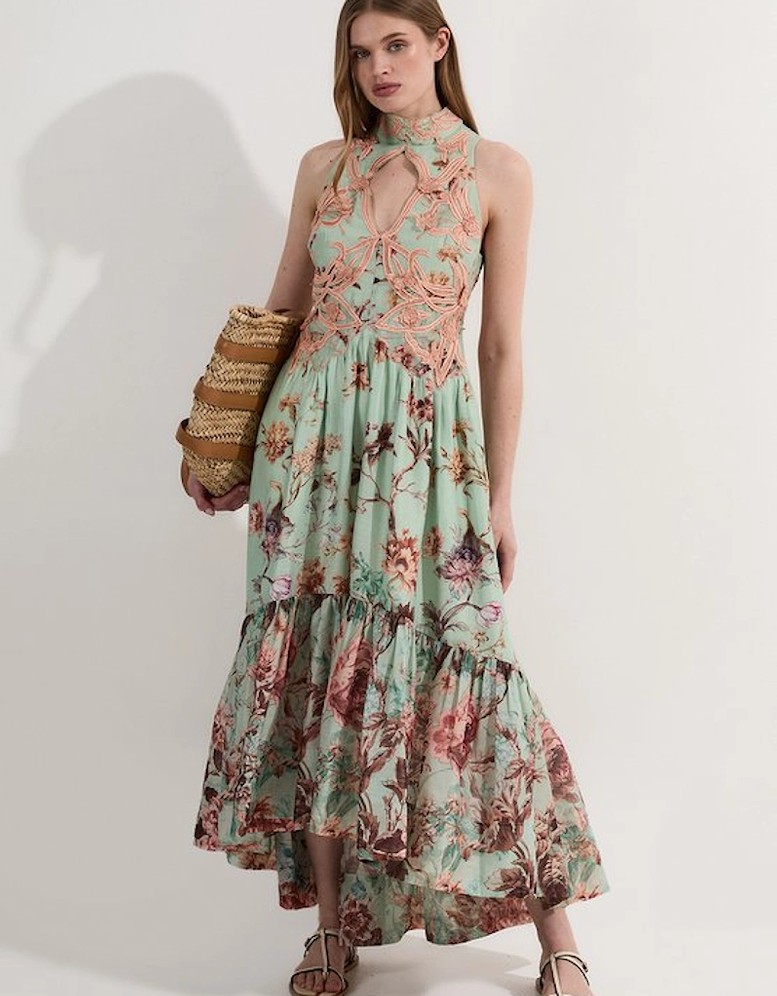 Floral Applique Lace Maxi Dress, 5 of 4