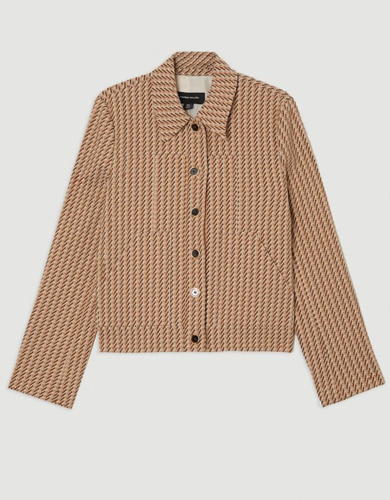 Jacquard Single Breasted Tailored Blazer