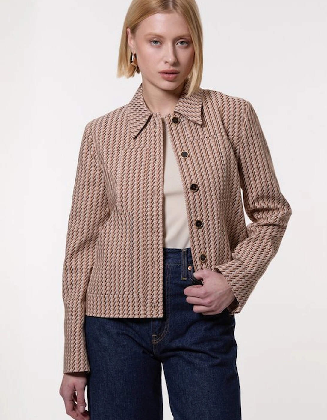 Jacquard Single Breasted Tailored Blazer, 5 of 4