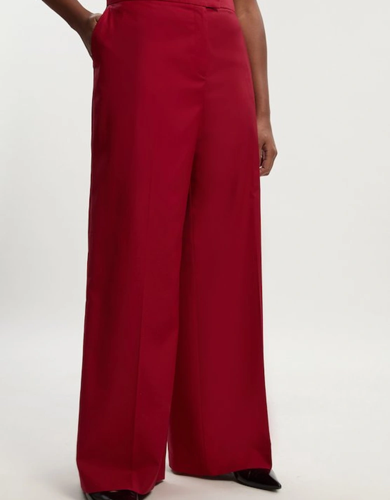 Plus Size Polished Wide Leg Tailored Trouser