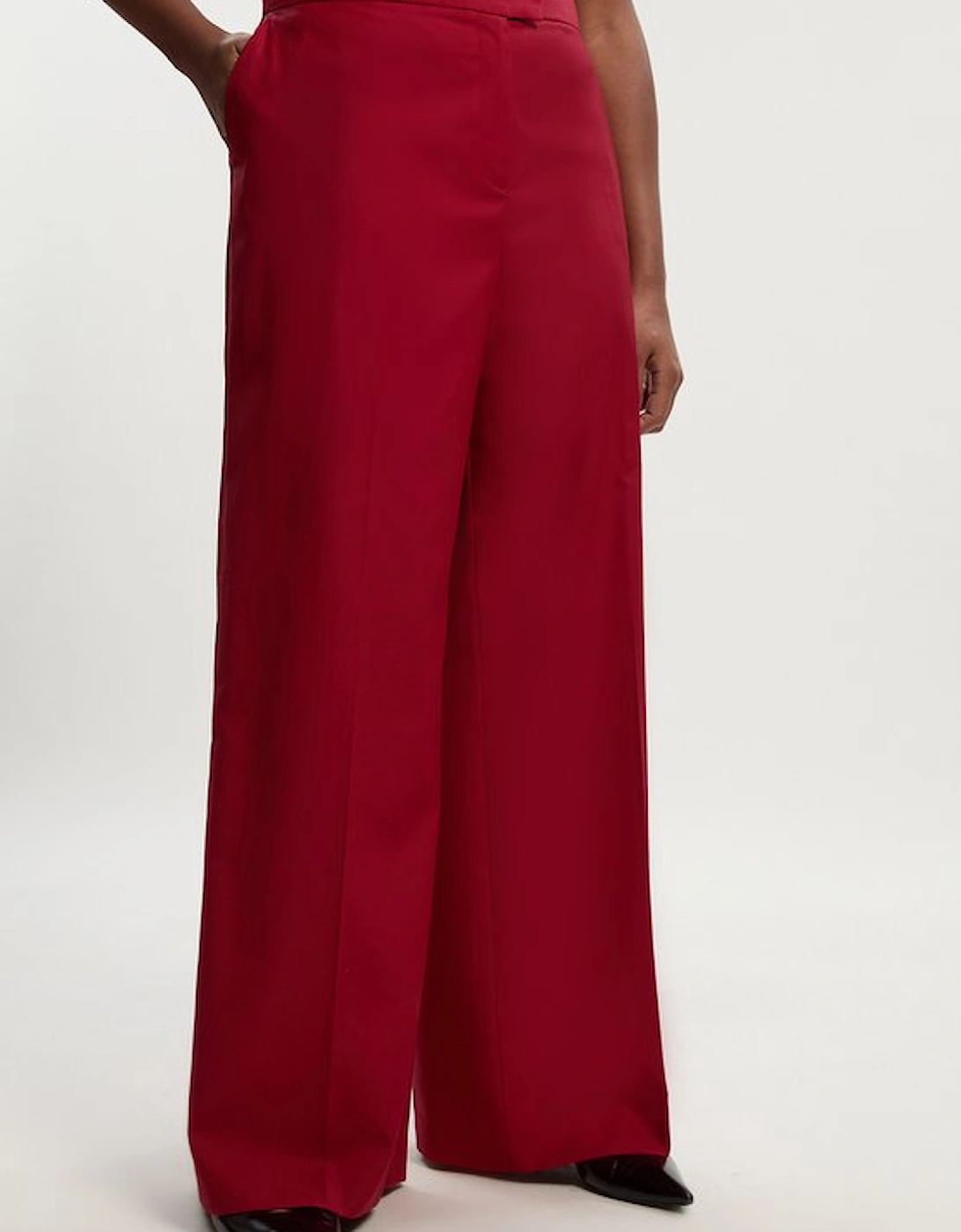 Plus Size Polished Wide Leg Tailored Trouser