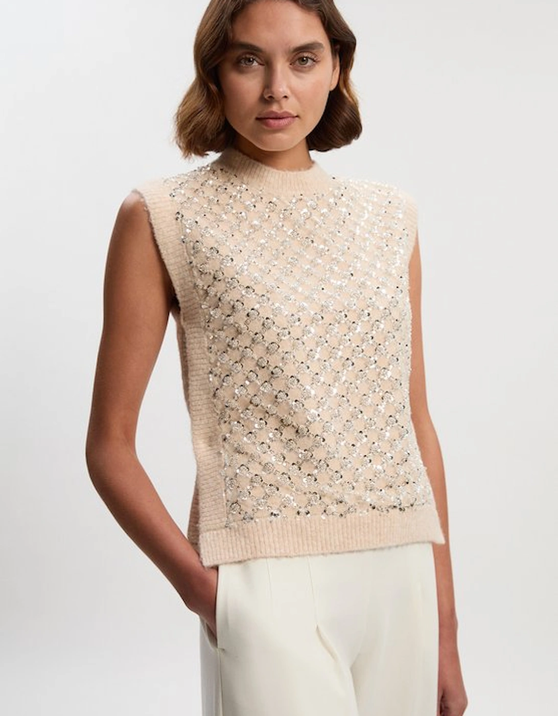 Embellished Cosy Knit Tank Top, 5 of 4
