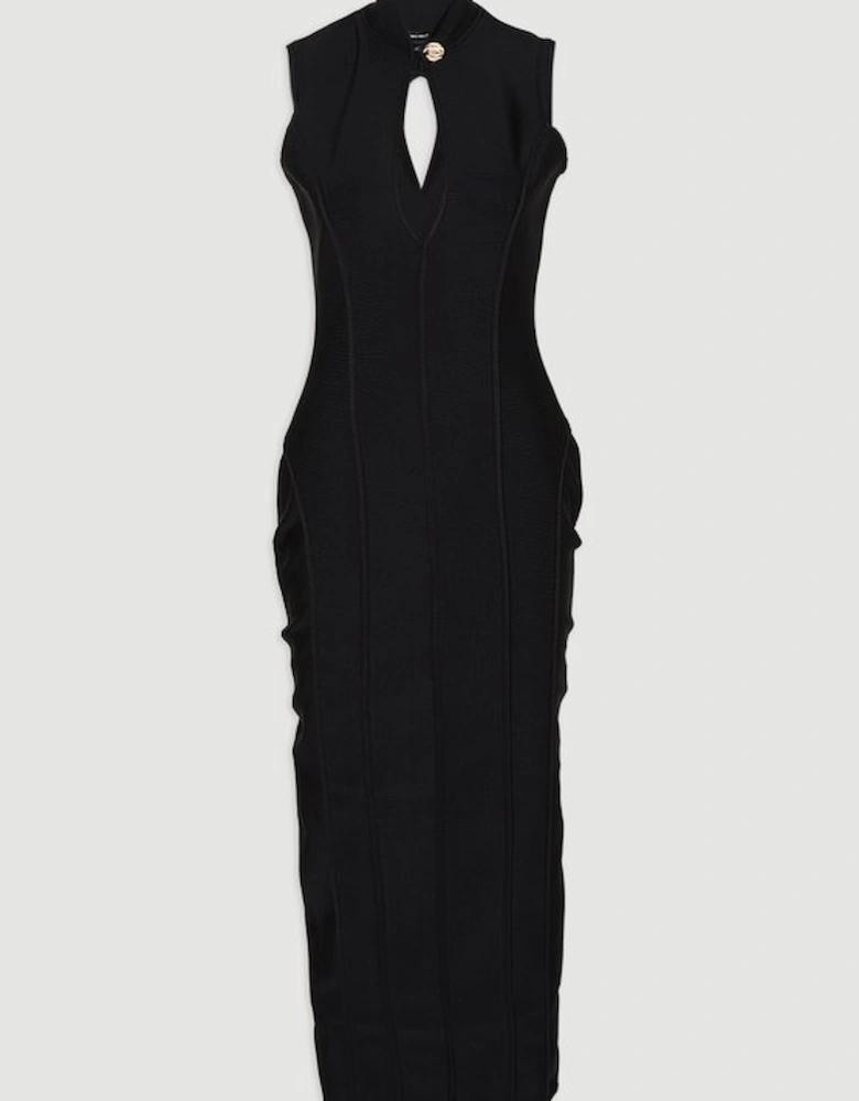 Plus Size Figure Form Bandage Sleeveless Pencil Knit Maxi Dress