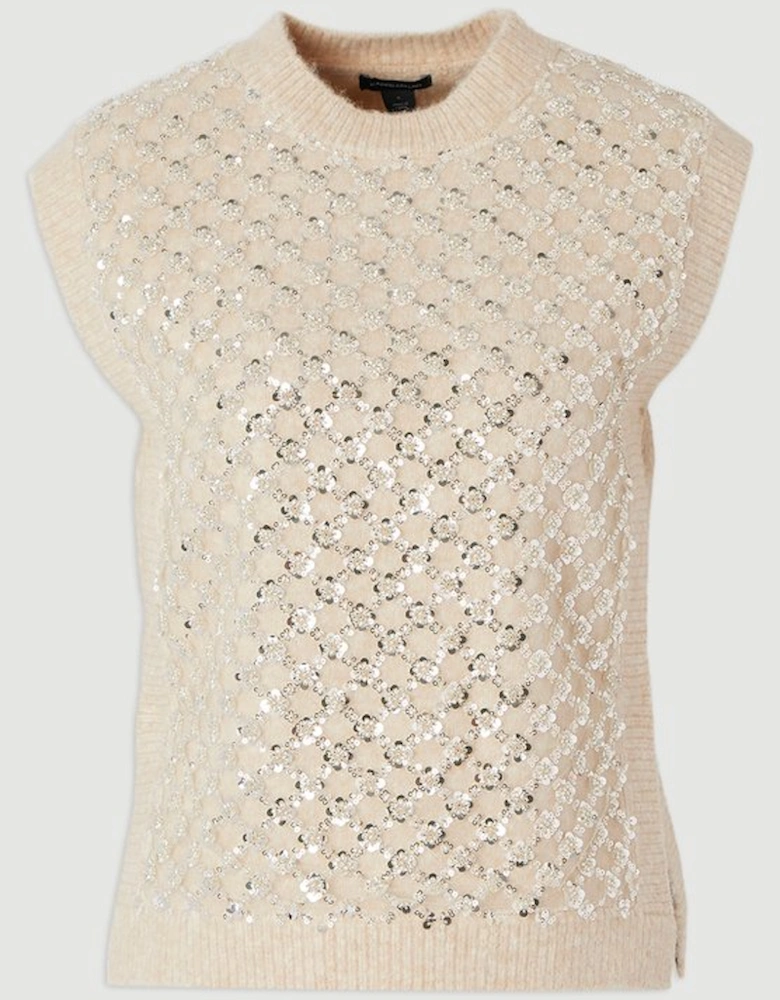 Embellished Cosy Knit Tank Top