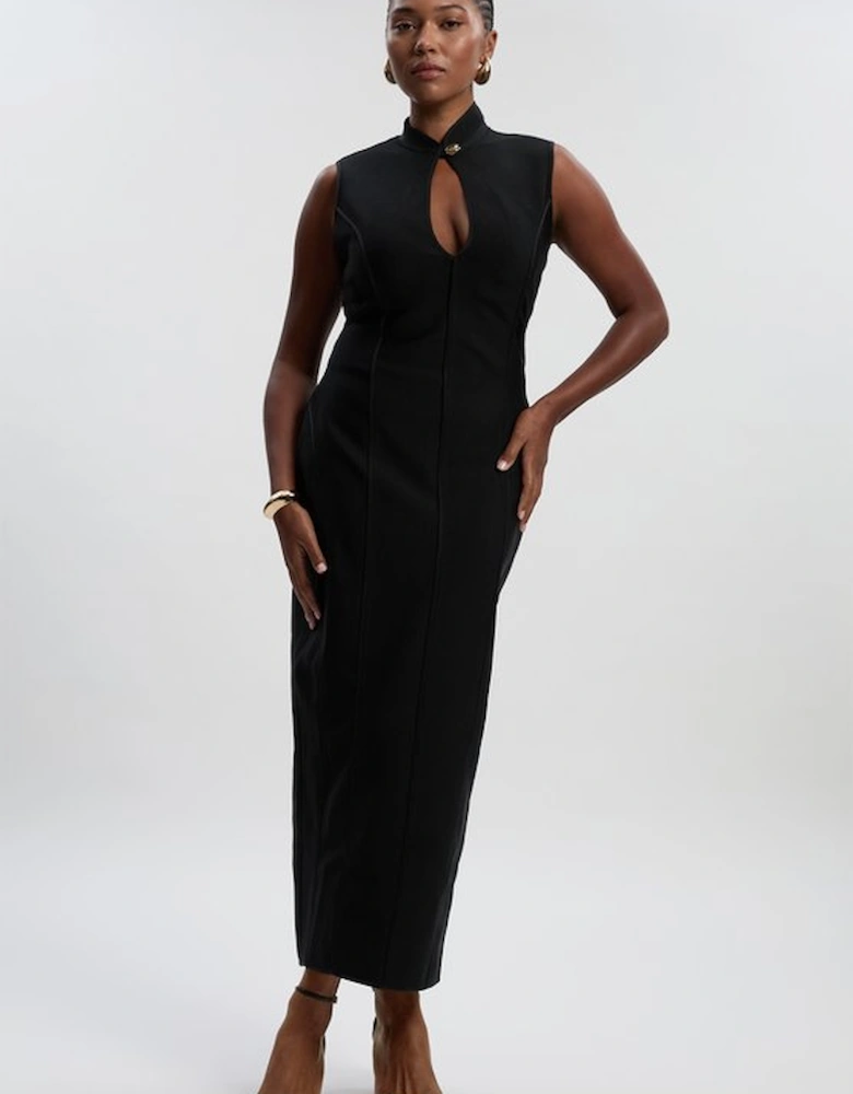 Plus Size Figure Form Bandage Sleeveless Pencil Knit Maxi Dress