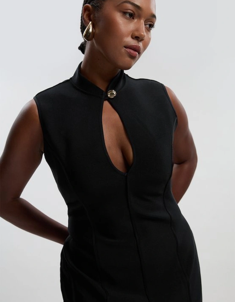 Plus Size Figure Form Bandage Sleeveless Pencil Knit Maxi Dress