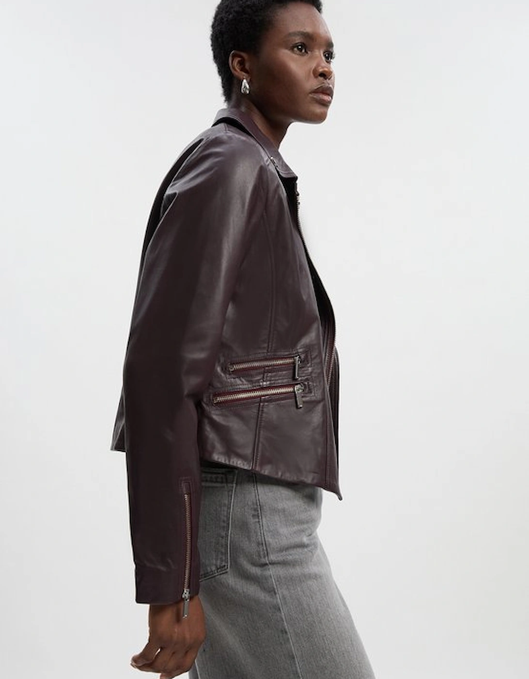 Leather Signature Biker Jacket, 5 of 4