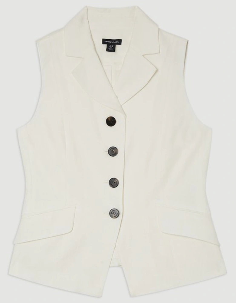 Viscose Linen Tailored Waistcoat