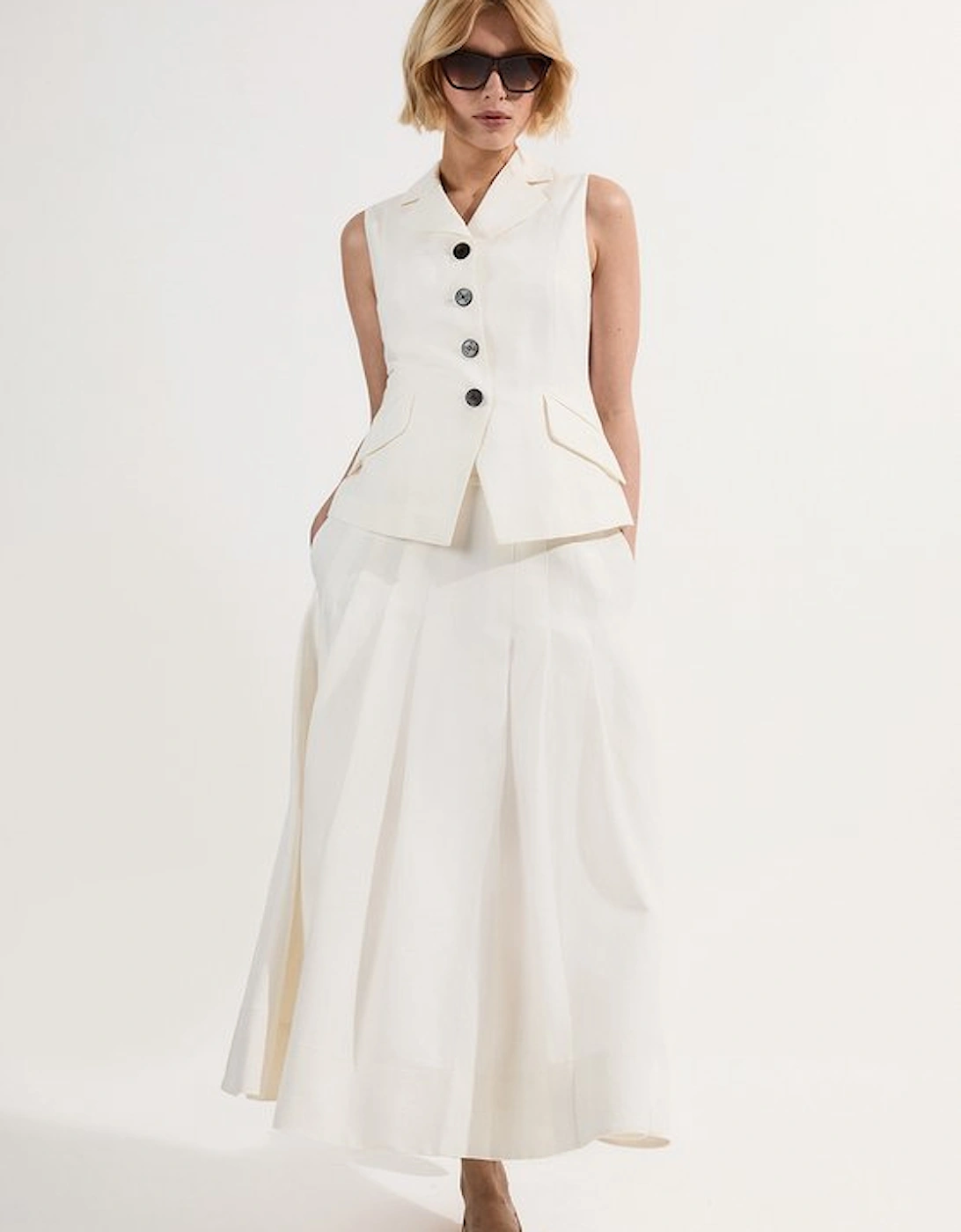 Viscose Linen Tailored Waistcoat
