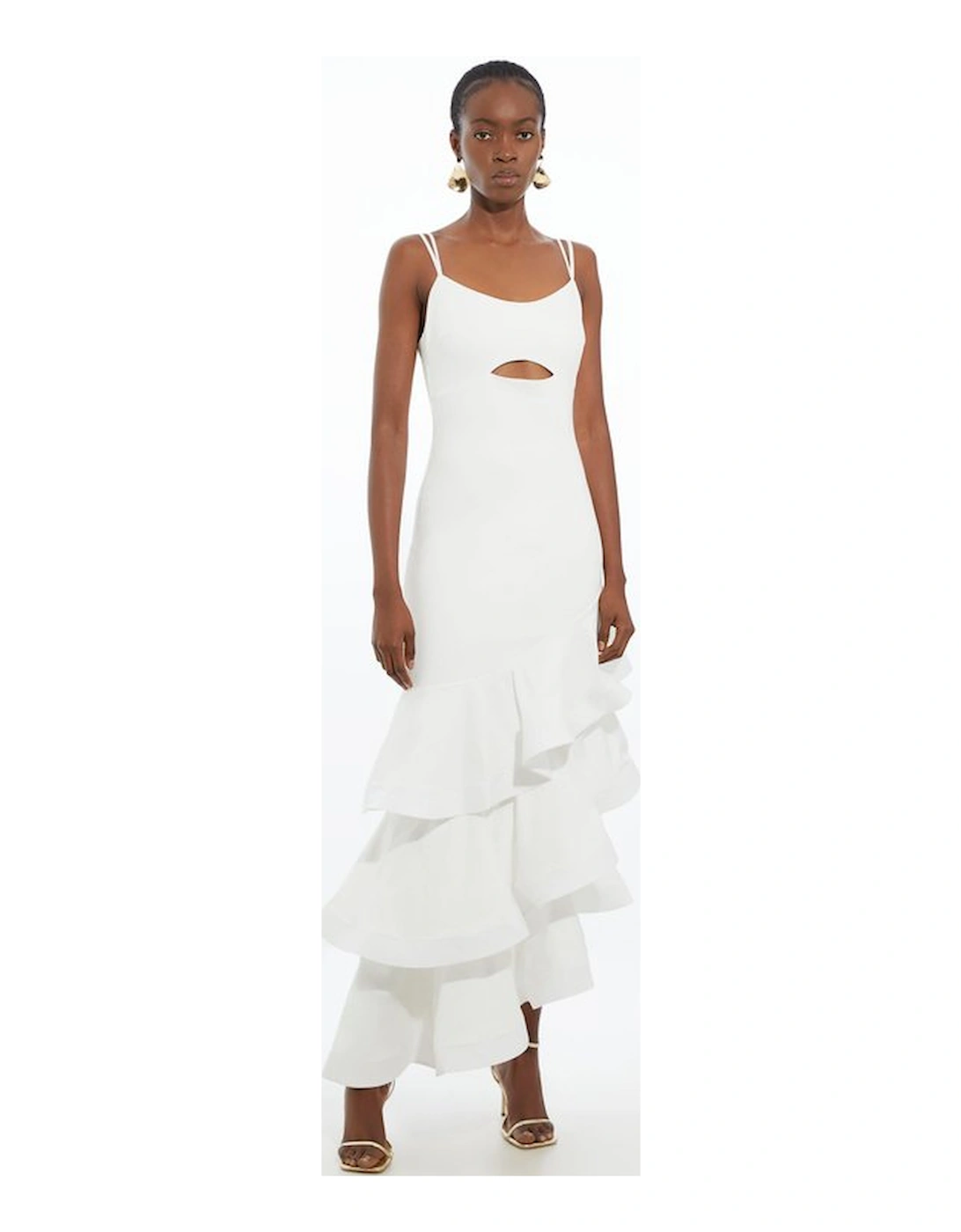 Cotton Ponte Jersey Ruffle Hem Maxi Dress, 5 of 4