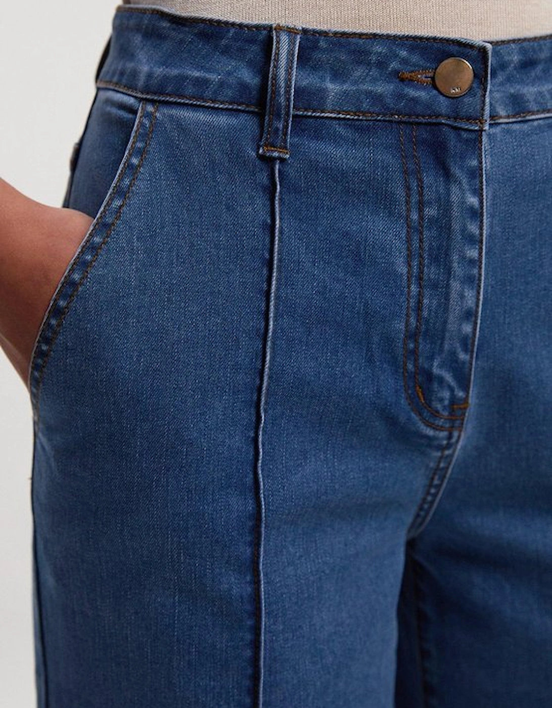 Denim Seam Front Straight Leg Jean