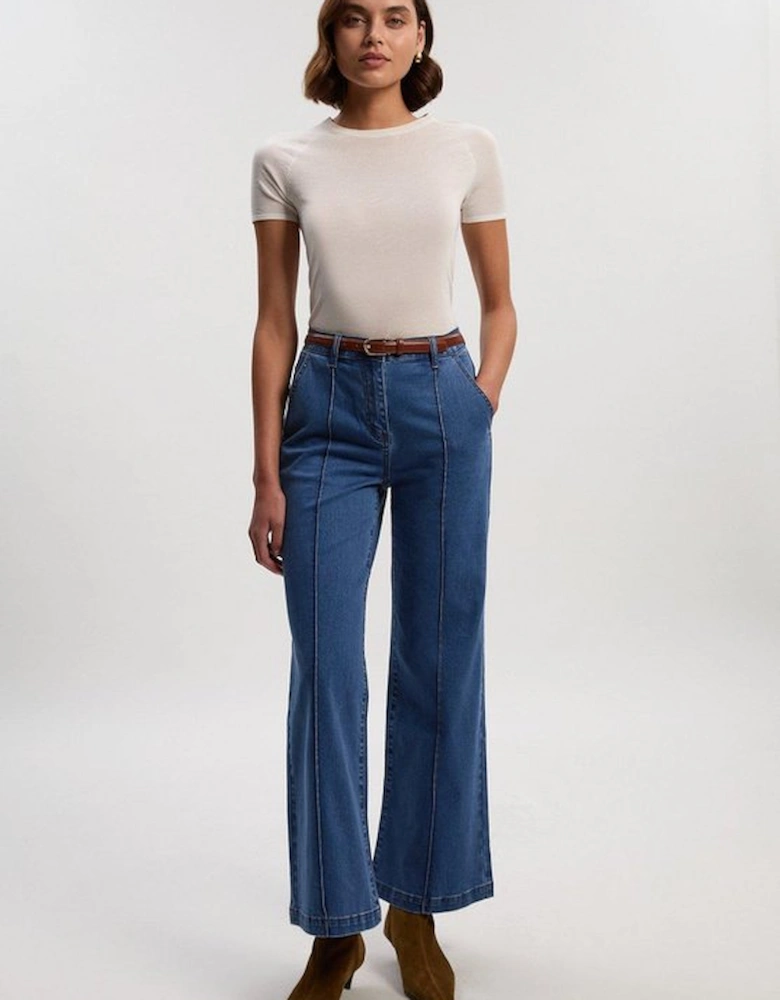 Denim Seam Front Straight Leg Jean