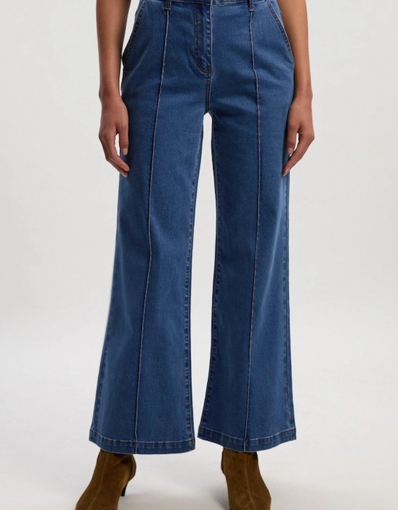 Denim Seam Front Straight Leg Jean